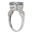 9ct White Gold 0.05ct Diamond and Mystic Topaz Ring