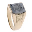9ct Yellow Gold Hematite Centurion Signet Ring