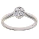 9ct White Gold 0.20ct Brilliant Cut Diamond Cluster Ring