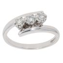 18ct White Gold 0.25ct Diamond Trilogy Ring