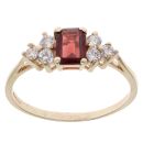 9ct Yellow Gold Garnet And Cubic Zirconia Cluster Ring