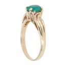 9ct Yellow Gold Cubic Zirconia And Green Gemstone Ring