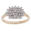 9ct Yellow Gold 0.50ct Brilliant Cut Diamond Cluster Ring
