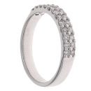 18ct White Gold 0.50ct Brilliant Cut Diamond Two Row Ring