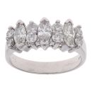 14ct White Gold 1.20ct Brilliant And Marquise Cut Diamond Fancy Ring