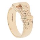 9ct Yellow Gold Patterned Buckle Ring