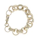 9ct Yellow Gold Plain and Patterned Belcher Bracelet 9"
