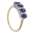 9ct Yellow Gold 0.15ct Diamond and Sapphire Dress Ring