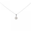 9ct White Gold 0.50ct Diamond Cluster Pendant And 18" Chain