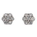 14ct White Gold 0.90ct Diamond Cluster Stud Earrings