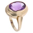 9ct Yellow Gold Amethyst Single Stone Ring