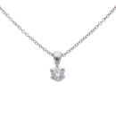 18ct White Gold 0.33ct Brilliant Cut Diamond Solitaire Pendant And Chain 18"
