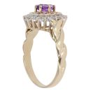 9ct Yellow Gold Cubic Zirconia And Amethyst Ring