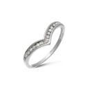 9ct White Gold 0.10ct Wishbone Diamond Ring