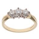 18ct Yellow Gold 0.50ct Brilliant Cut Diamond Trilogy Ring