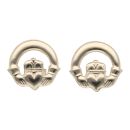9ct Yellow Gold Claddagh Stud Earrings