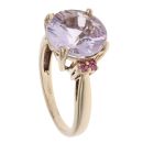 9ct Yellow Gold Amethyst and Pink Gemstone Ring