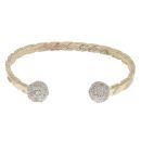9ct Yellow Gold Cubic Zirconia Patterned Torque Bangle