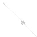 Silver Curb Cubic Zirconia Flower Bracelet 7.5" by Icesia