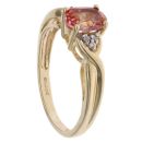 9ct Yellow Gold 0.05ct Diamond And Sunset Topaz Solitaire Ring