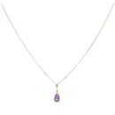 9ct Yellow Gold Amethyst Pendant and Chain 16"