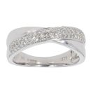 9ct White Gold 0.29ct Diamond Crossover Ring by Anya Belle