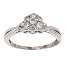 9ct White Gold 0.50ct Diamond Twist Cluster Ring