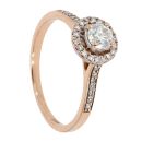 18ct Rose Gold 0.65ct Diamond Halo Ring