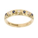 18ct Yellow Gold 0.05ct Diamond And Sapphire Ring