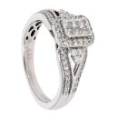 18ct White Gold 0.41ct Princess Cut Diamond Cluster Ring