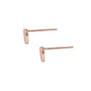 Rose Gold Plated Sterling Silver Tiny Heart Cubic Zirconia Stud Earrings