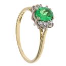18ct Yellow Gold 0.05ct Diamonds and Created Emerald Dress Ring
