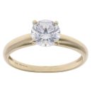 14ct Yellow Gold Cubic Zirconia Solitaire Ring