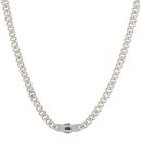 14ct Yellow Gold Monaco Curb Classic Full Cubic Zirconia Pave Lock Chain 20"