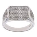 Silver Cubic Zirconia Signet Ring By Icesia