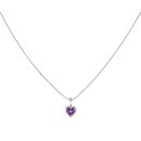 18ct White Gold Amethyst Heart Pendant and Chain 16"