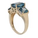 9ct Yellow Gold 0.05ct Diamond And Blue Topaz Ring