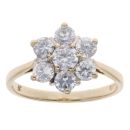 9ct Yellow Gold Cubic Zirconia Cluster Ring