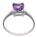 9ct White Gold Single Stone Amethyst Ring