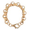 9ct Yellow Gold Patterned And Plain Belcher Bracelet 9"