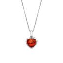 Sterling Silver Baltic Amber Heart Pendant Necklace