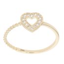 Children's 14ct Yellow Gold Cubic Zirconia Open Heart Ring