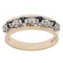 9ct Yellow Gold 0.20ct Diamond and Sapphire Ring