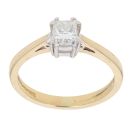18ct Yellow Gold 0.50ct Emerald Cut Diamond Solitaire Ring