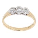 18ct Yellow Gold 0.30ct Brilliant Cut Diamond Trilogy Ring