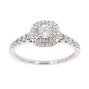 18ct White Gold 0.60ct Brilliant Cut Diamond Cluster Ring