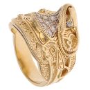 9ct Yellow Gold Cubic Zirconia Saddle Ring
