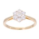18ct Yellow Gold 0.50ct Diamond Cluster Ring