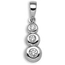 18ct White Gold 0.11ct Diamond Trilogy Drop Pendant