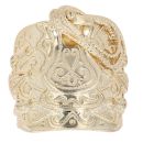 9ct Yellow Gold Patterned Saddle Ring